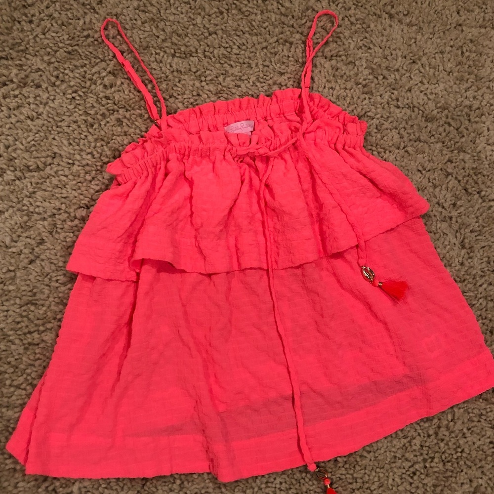 Lilly Pulitzer Pink Ruffle Top